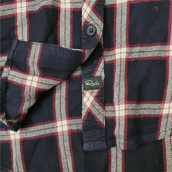 Rails‎ Womens Plaid Top XS Hunter Button Up Midnight Plum Collared Long Sleeve - Picture 8 of 11